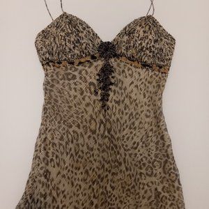 Beautiful animal print cocktail dress with sequins